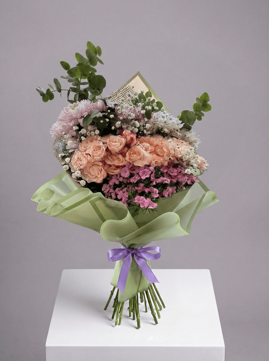 Pastel Esintisi Karma Çiçek Buketi